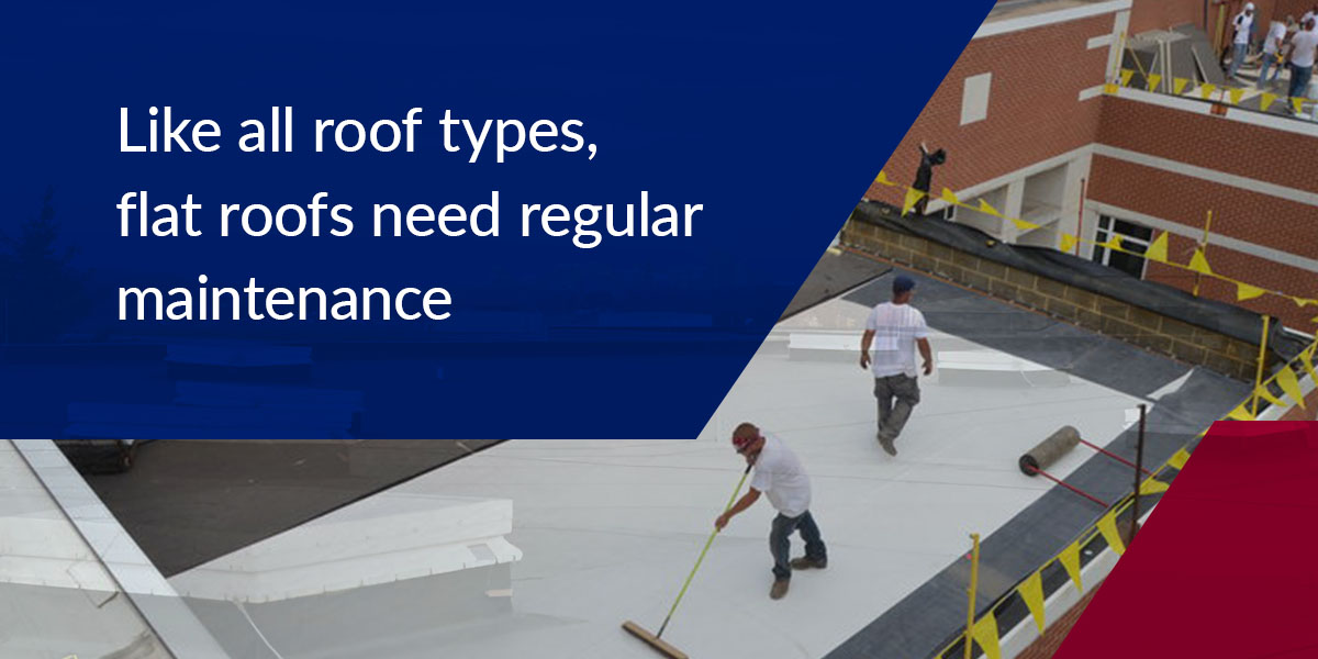 Like all roof types, flat roofs need regular maintenance